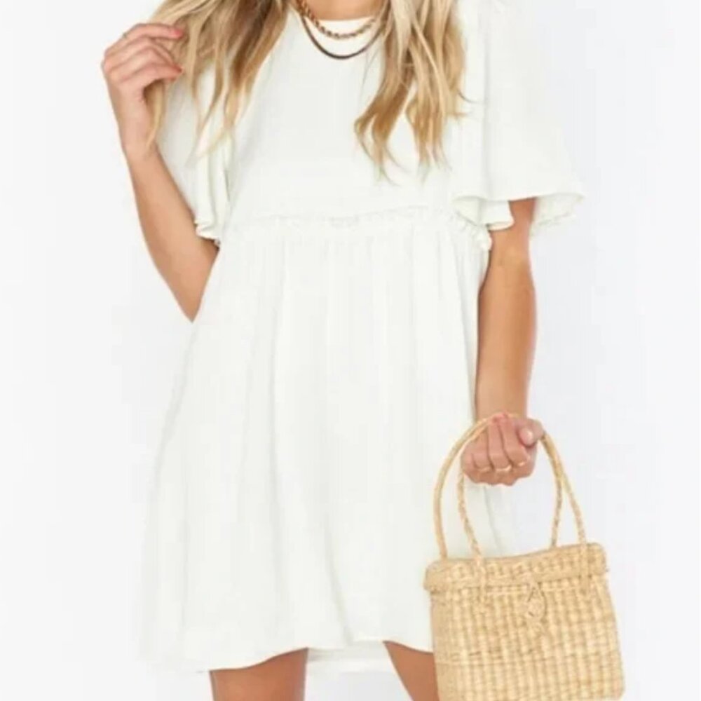 Show Me Your Mumu Size XL Brooks Babydoll Mini Dress in Ivory